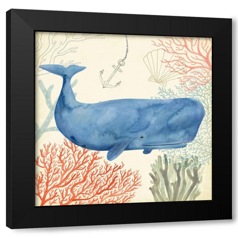 Underwater Whimsy I Black Modern Wood Framed Art Print with Double Matting by Borges, Victoria