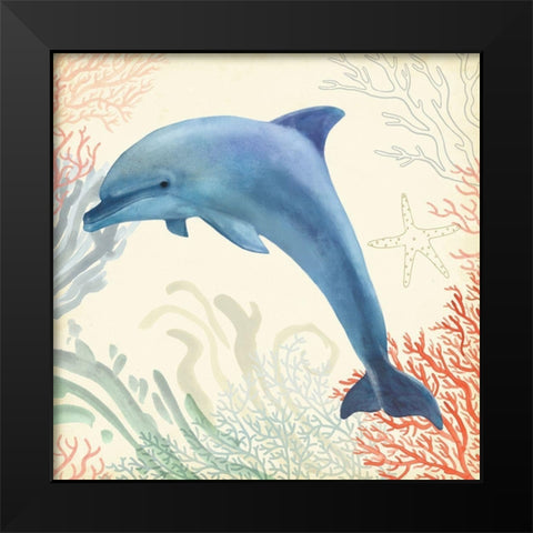 Underwater Whimsy II Black Modern Wood Framed Art Print by Borges, Victoria