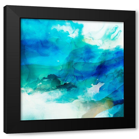 Ephemeral Blue I Black Modern Wood Framed Art Print by Jasper, Sisa