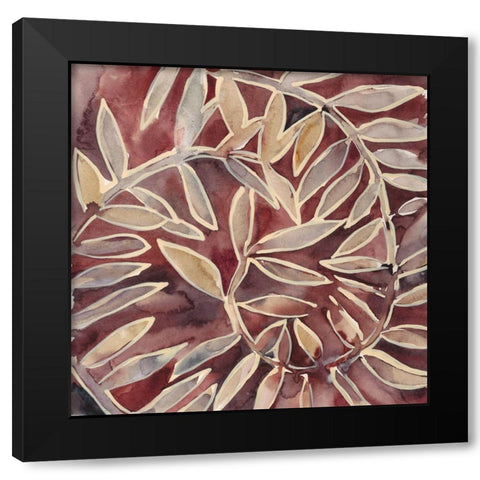 Currant Vine I Black Modern Wood Framed Art Print with Double Matting by Zarris, Chariklia