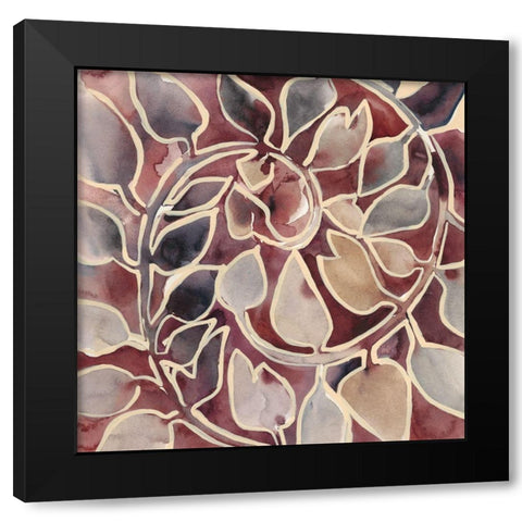 Currant Vine II Black Modern Wood Framed Art Print with Double Matting by Zarris, Chariklia