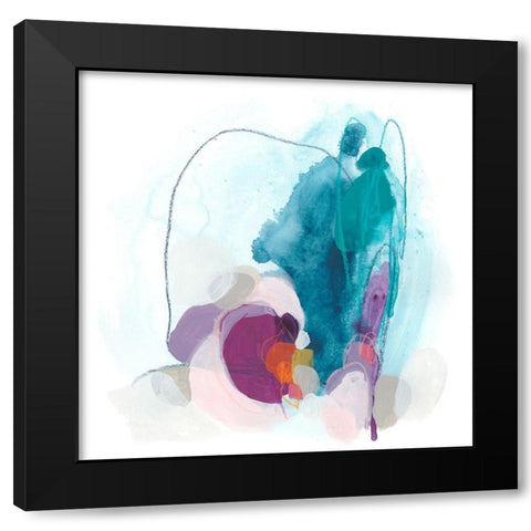 Colorful Orbit II Black Modern Wood Framed Art Print by Vess, June Erica