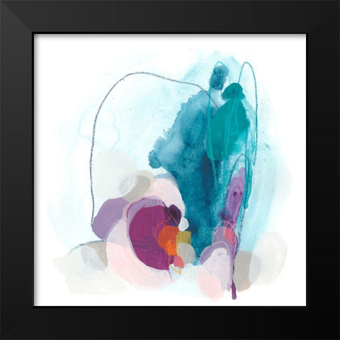 Colorful Orbit II Black Modern Wood Framed Art Print by Vess, June Erica