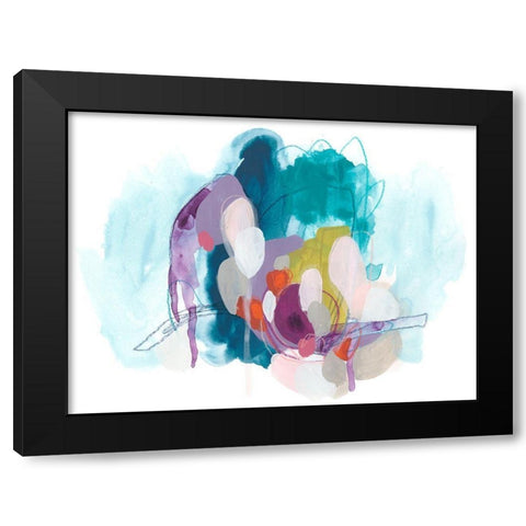 Colorful Orbit IV Black Modern Wood Framed Art Print by Vess, June Erica
