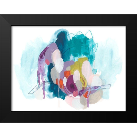 Colorful Orbit IV Black Modern Wood Framed Art Print by Vess, June Erica