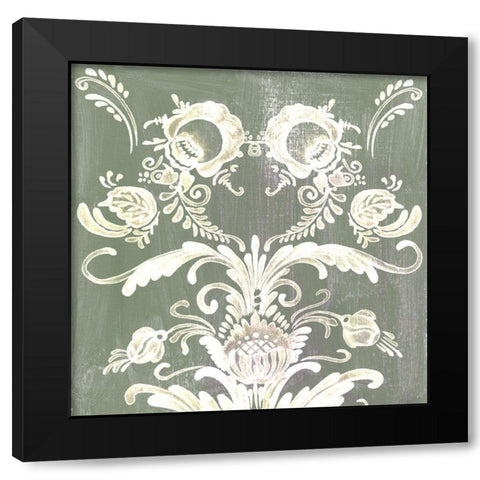 Patinaed Scroll I Black Modern Wood Framed Art Print by Wang, Melissa