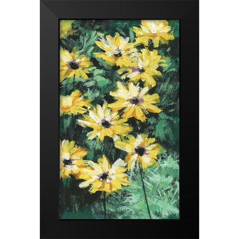 Floral Impressions I Black Modern Wood Framed Art Print by Wang, Melissa
