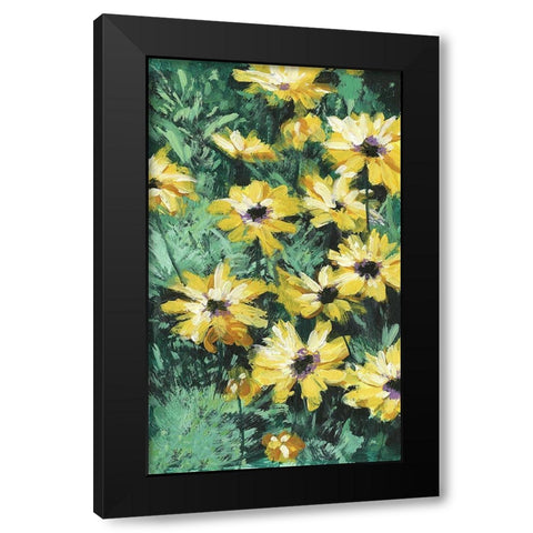 Floral Impressions II Black Modern Wood Framed Art Print by Wang, Melissa