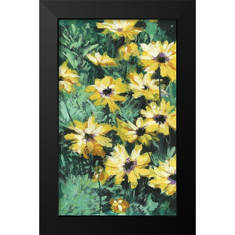 Floral Impressions II Black Modern Wood Framed Art Print by Wang, Melissa