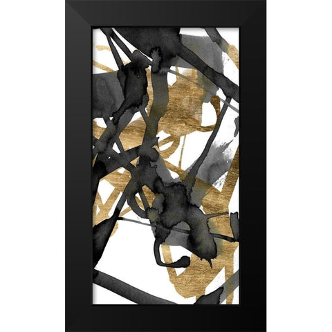Custom Luxe Gold II Black Modern Wood Framed Art Print by Goldberger, Jennifer