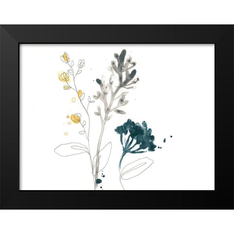 Navy Garden Inspiration I Black Modern Wood Framed Art Print by Vess, June Erica