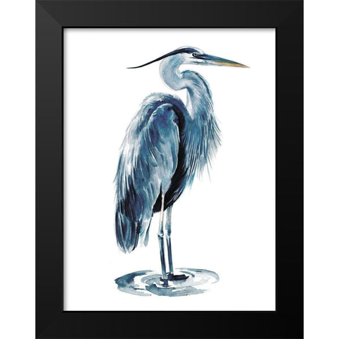 Blue Blue Heron I Black Modern Wood Framed Art Print by Parker, Jennifer Paxton