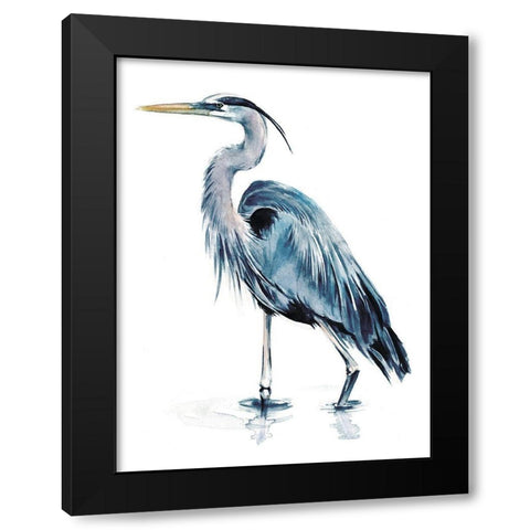 Blue Blue Heron II Black Modern Wood Framed Art Print by Parker, Jennifer Paxton