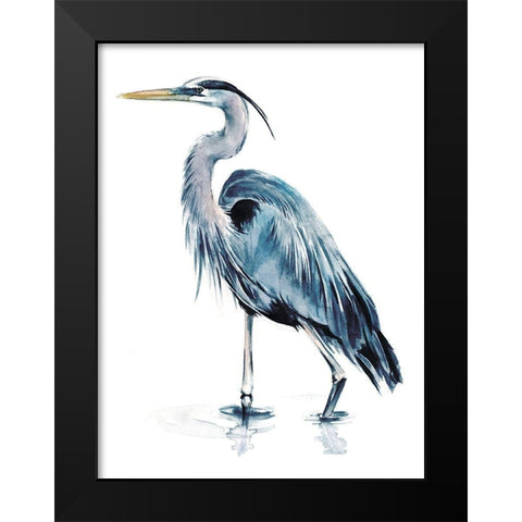 Blue Blue Heron II Black Modern Wood Framed Art Print by Parker, Jennifer Paxton
