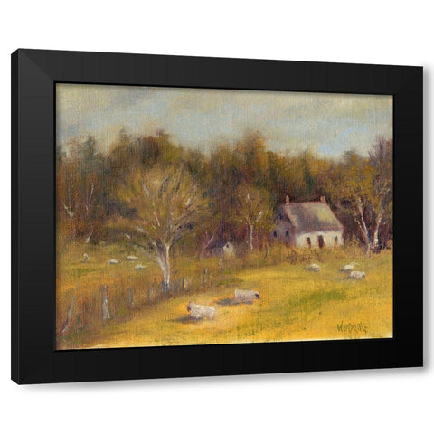 Cottage Meadow I Black Modern Wood Framed Art Print by Wendling, Marilyn