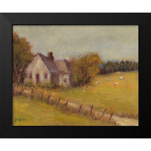 Cottage Meadow II Black Modern Wood Framed Art Print by Wendling, Marilyn
