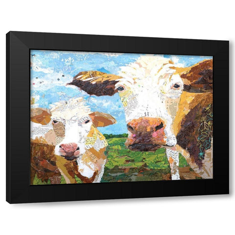 Two Muse I Black Modern Wood Framed Art Print with Double Matting by St. Hilaire, Elizabeth