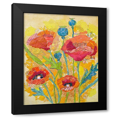 Poppy Collage II Black Modern Wood Framed Art Print by St. Hilaire, Elizabeth