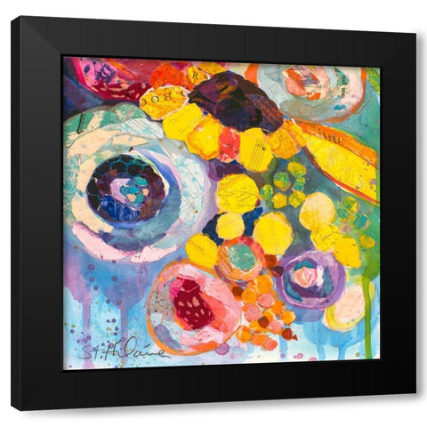 Bold Blooms V Black Modern Wood Framed Art Print with Double Matting by St. Hilaire, Elizabeth