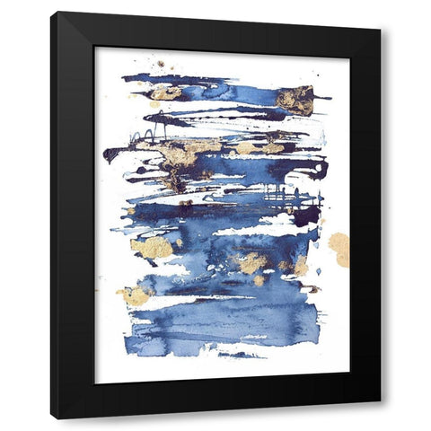Blue Rapture II Black Modern Wood Framed Art Print with Double Matting by Contacessi, Julia