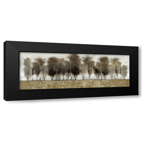 Gilded Treeline Black Modern Wood Framed Art Print with Double Matting by Studio W