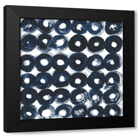 Indigo Ripple III Black Modern Wood Framed Art Print with Double Matting by Popp, Grace