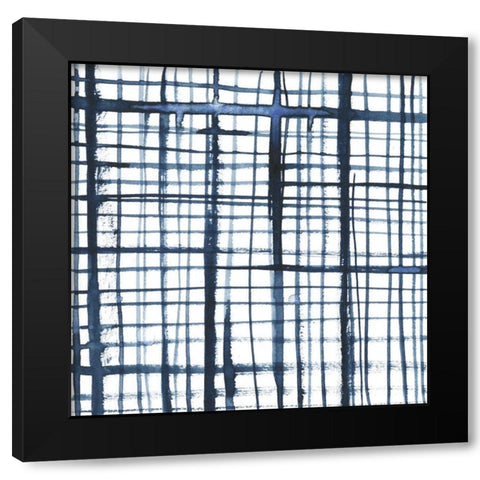 Indigo Ripple V Black Modern Wood Framed Art Print by Popp, Grace