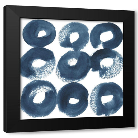 Indigo Ripple VII Black Modern Wood Framed Art Print by Popp, Grace
