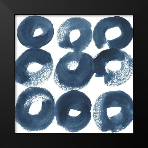 Indigo Ripple VII Black Modern Wood Framed Art Print by Popp, Grace
