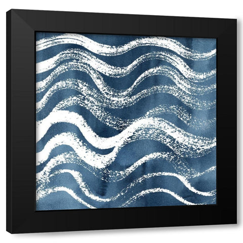 Indigo Ripple IX Black Modern Wood Framed Art Print with Double Matting by Popp, Grace