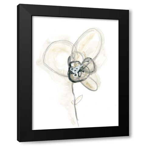 Monochrome Floral Study I Black Modern Wood Framed Art Print with Double Matting by Vess, June Erica