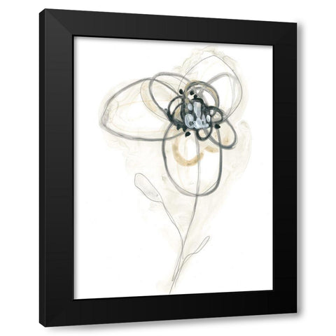 Monochrome Floral Study IV Black Modern Wood Framed Art Print by Vess, June Erica