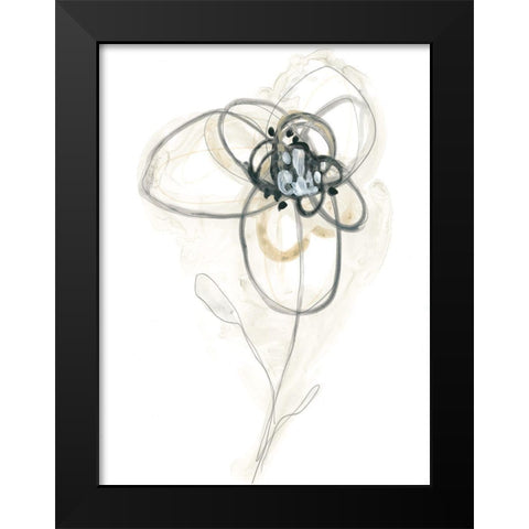 Monochrome Floral Study IV Black Modern Wood Framed Art Print by Vess, June Erica