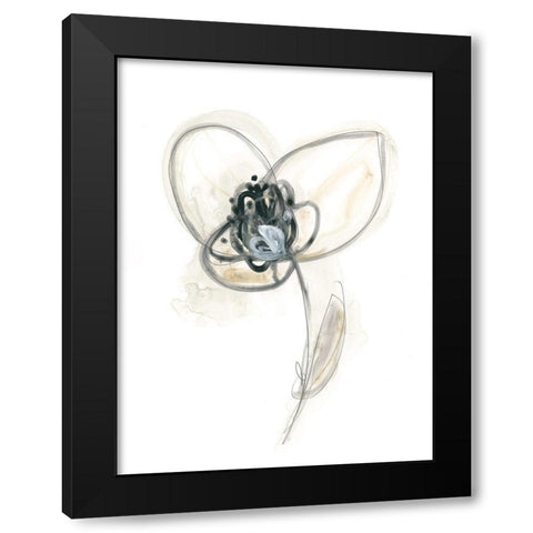 Monochrome Floral Study VII Black Modern Wood Framed Art Print by Vess, June Erica