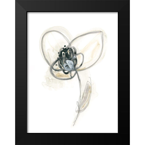 Monochrome Floral Study VII Black Modern Wood Framed Art Print by Vess, June Erica