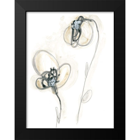 Monochrome Floral Study VIII Black Modern Wood Framed Art Print by Vess, June Erica