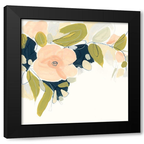 Floral Vale I Black Modern Wood Framed Art Print with Double Matting by Vess, June Erica