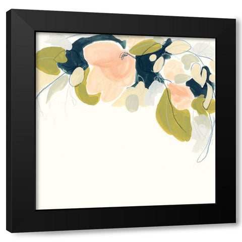 Floral Vale II Black Modern Wood Framed Art Print by Vess, June Erica