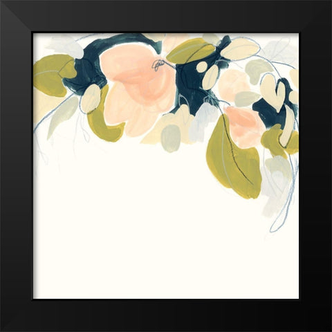Floral Vale II Black Modern Wood Framed Art Print by Vess, June Erica
