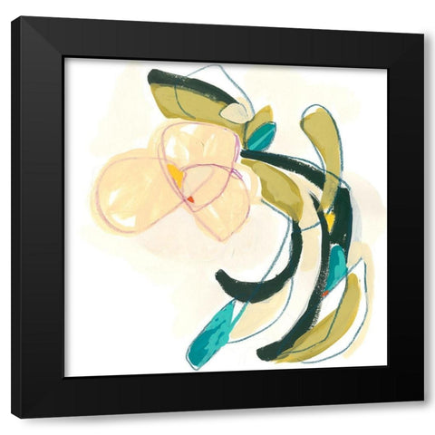 Abstract Orchid IV Black Modern Wood Framed Art Print by Vess, June Erica
