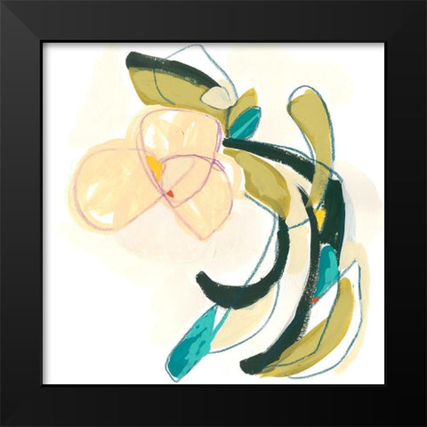 Abstract Orchid IV Black Modern Wood Framed Art Print by Vess, June Erica