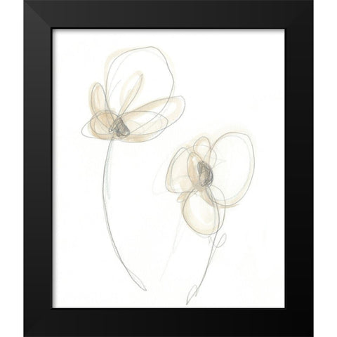 Garden Gestures II Black Modern Wood Framed Art Print by Vess, June Erica