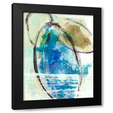 Elliptical Abstract II Black Modern Wood Framed Art Print with Double Matting by Fuchs, Jodi