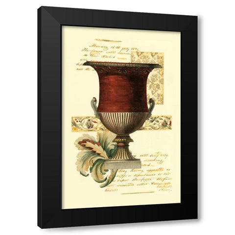 Transitional Urn I Black Modern Wood Framed Art Print with Double Matting by Vision Studio