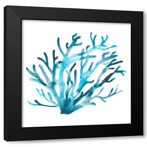 Azure Seafan IV Black Modern Wood Framed Art Print by Vess, June Erica