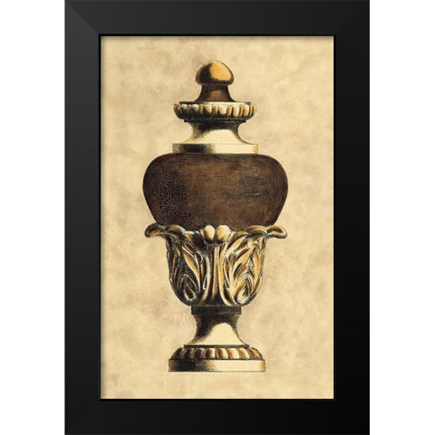 Vintage Urn I Black Modern Wood Framed Art Print by Vision Studio