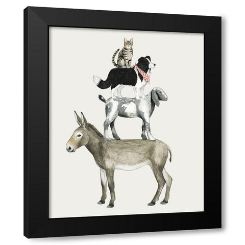 Farmland Family II Black Modern Wood Framed Art Print with Double Matting by Popp, Grace