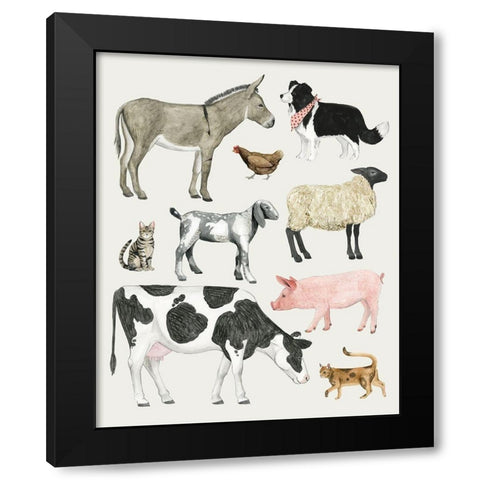 Farmland Family IV Black Modern Wood Framed Art Print with Double Matting by Popp, Grace