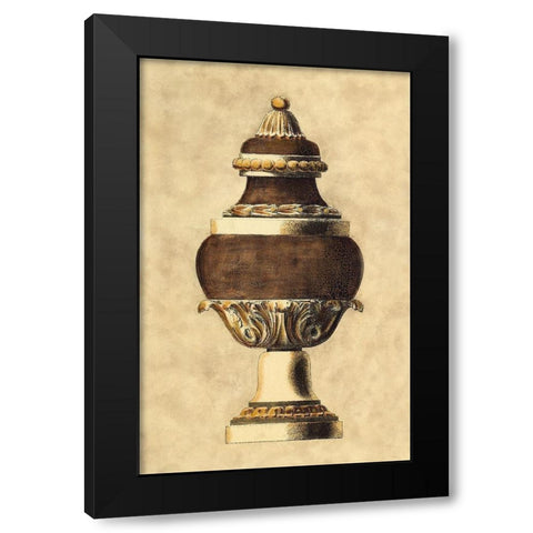 Vintage Urn II Black Modern Wood Framed Art Print by Vision Studio