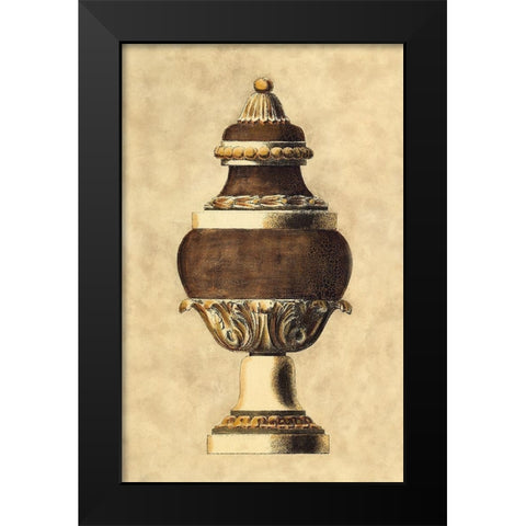 Vintage Urn II Black Modern Wood Framed Art Print by Vision Studio